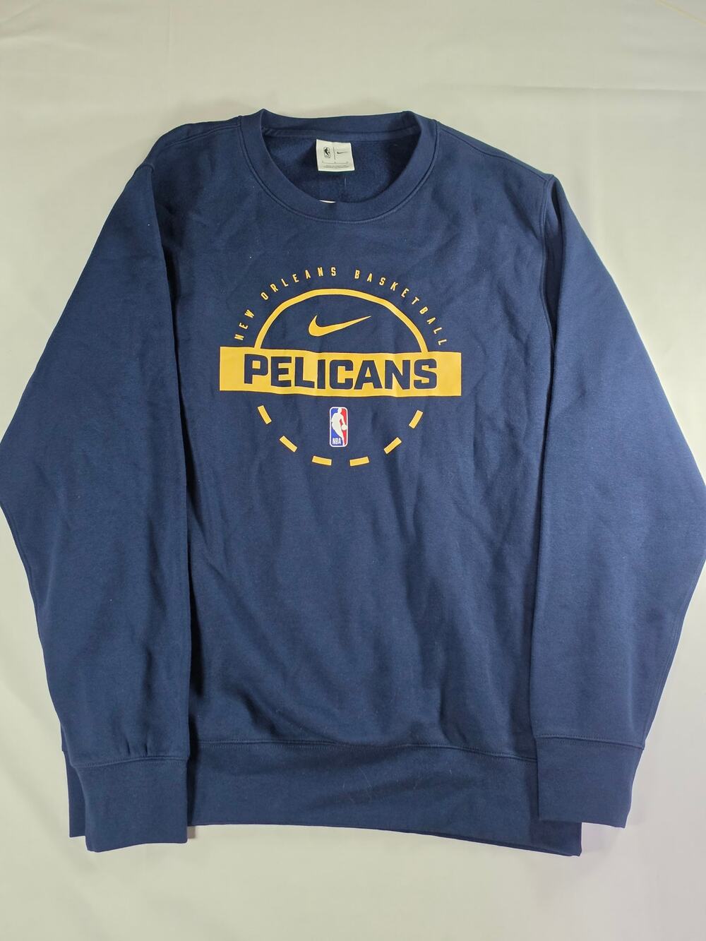 New Orleans Pelicans Men’s L Nike NBA Sweatshirt Navy Gold – NWT